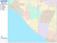 Huntington Beach Digital Map Color Cast Style